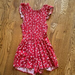 One Clothing Red Floral Romper